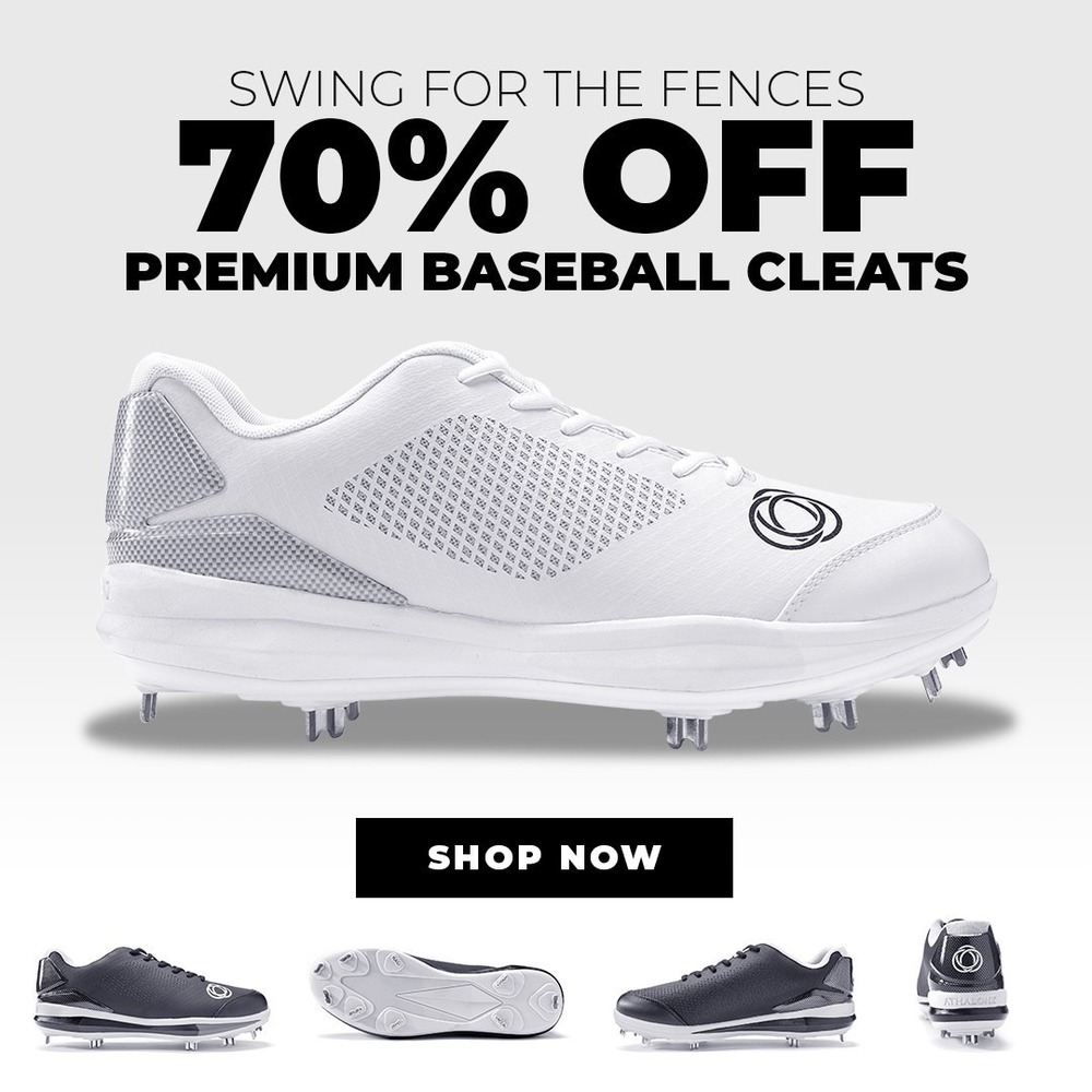 Athalonz Performance Baseball Metal Cleats White‎ SZ 11  +9% More Power NIB